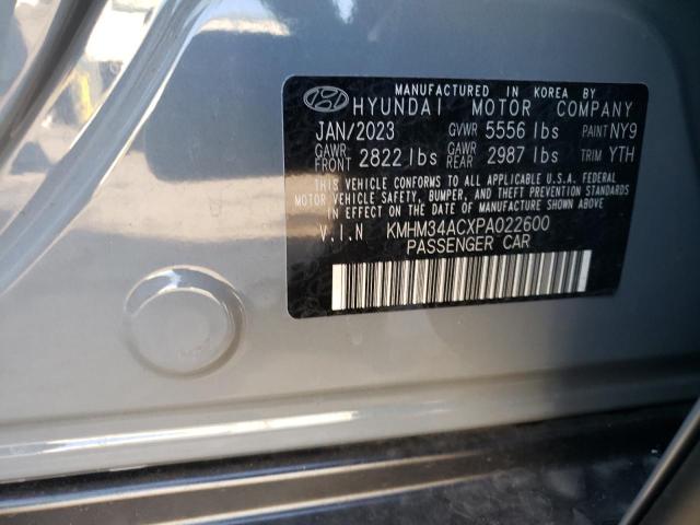 KMHM34ACXPA022600 - 2023 HYUNDAI IONIQ 6 SEL GRAY photo 12