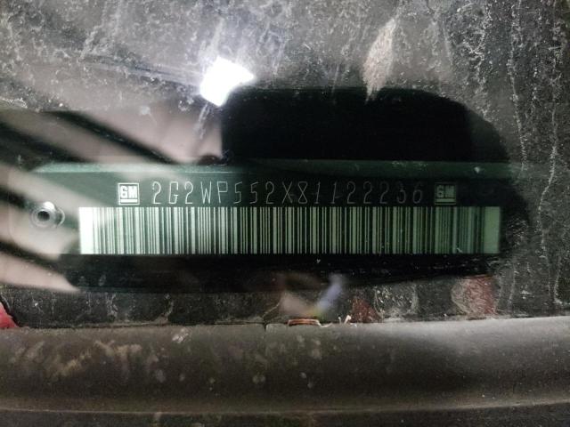 2G2WP552X81122236 - 2008 PONTIAC GRAND PRIX 灰色 照片 12