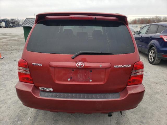 JTEGD21A720026972 - 2002 TOYOTA HIGHLANDER RED photo 6