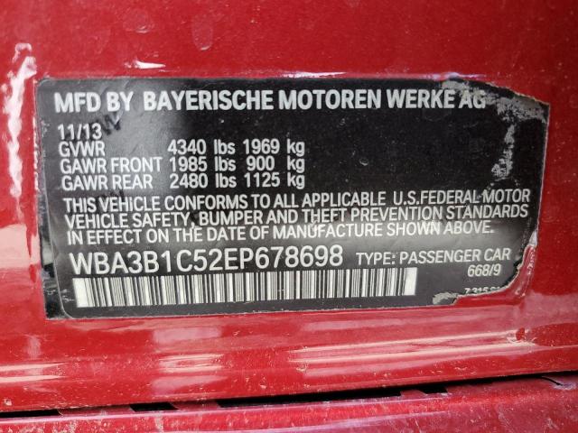 WBA3B1C52EP678698 - 2014 BMW 320 I RED photo 13