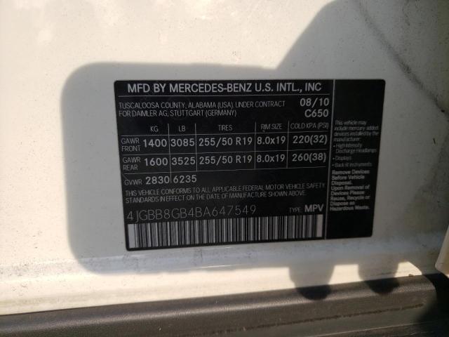4JGBB8GB4BA647549 - 2011 MERCEDES-BENZ ML 350 4MATIC WHITE photo 13