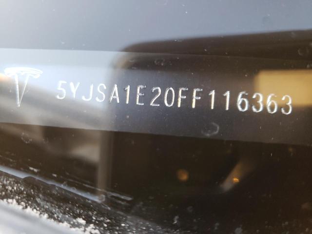 5YJSA1E20FF116363 - 2015 TESLA MODEL S WHITE photo 12