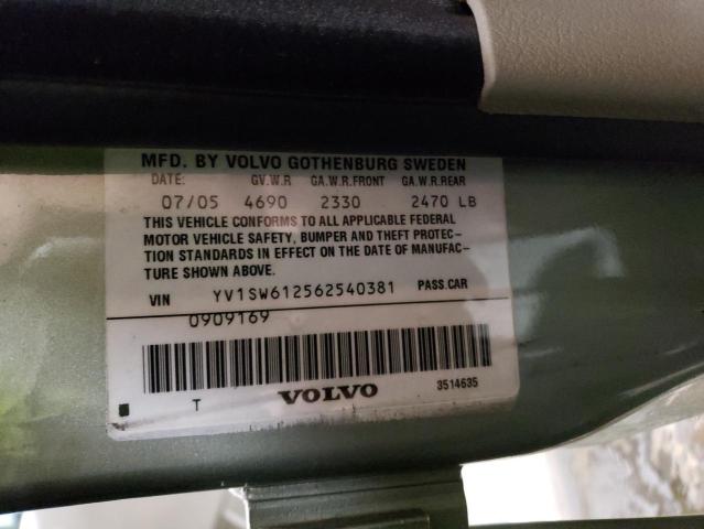 YV1SW612562540381 - 2006 VOLVO V70 GREEN photo 12