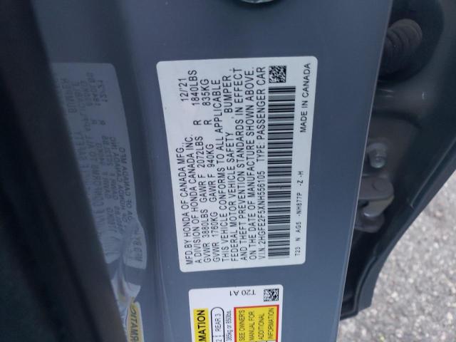 2HGFE2F5XNH556105 - 2022 HONDA CIVIC SPORT 灰色 照片 13