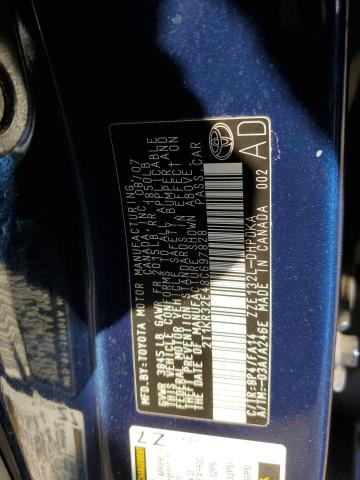 2T1KR32E48C697828 - 2008 TOYOTA COROLLA MA XR BLUE photo 12