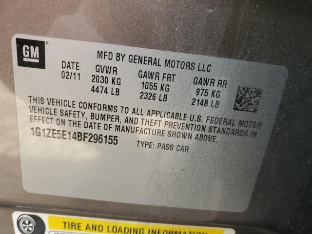 1G1ZE5E14BF296155 - 2011 CHEVROLET MALIBU LTZ ვერცხლისფერი ფოტო 12