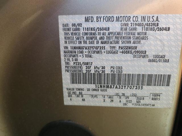 1LNHM87A32Y707355 - 2002 LINCOLN LS 棕色 照片 12