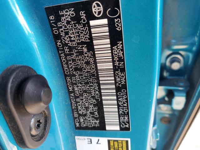 JTDKARFP1J3069875 - 2018 TOYOTA PRIUS PRIM 蓝色 照片 13