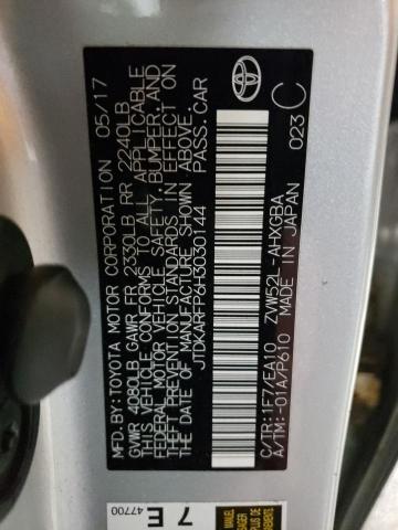 JTDKARFP6H3030144 - 2017 TOYOTA PRIUS PRIM ვერცხლისფერი ფოტო 14