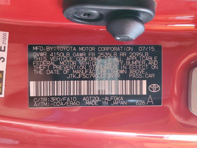 JTKJF5C79GJ013979 - 2016 TOYOTA SCION TC RED photo 13