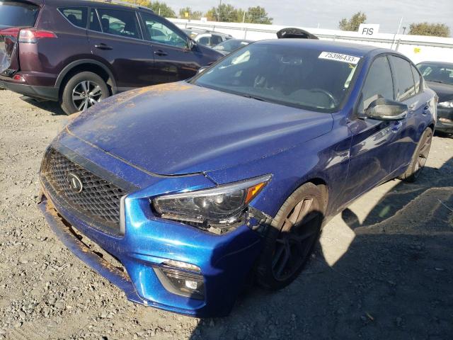 JN1EV7AP7KM541766 - 2019 INFINITI Q50 LUXE BLUE photo 1