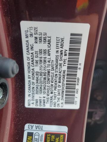 2HKRM3H32FH548346 - 2015 HONDA CR-V LX BURGUNDY photo 13