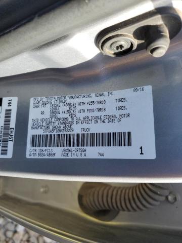 5TFUW5F18HX592229 - 2017 TOYOTA TUNDRA DOUBLE CAB SR/SR5 SILVER photo 12