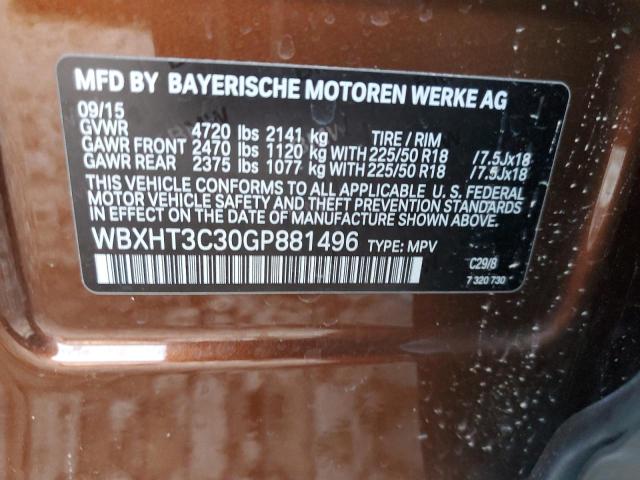 WBXHT3C30GP881496 - 2016 BMW X1 XDRIVE28I ORANGE photo 12