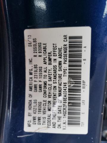 1HGCR2F88EA004246 - 2014 HONDA ACCORD EXL BLUE photo 13