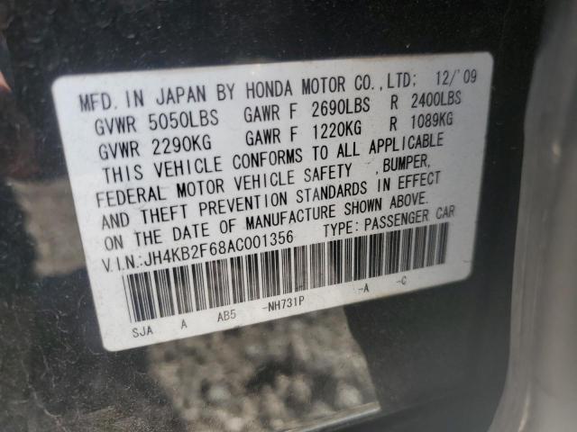 JH4KB2F68AC001356 - 2010 ACURA RL BLACK photo 12