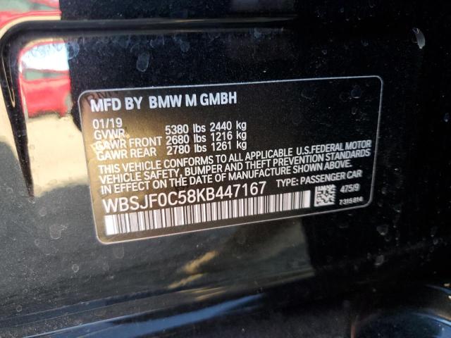 WBSJF0C58KB447167 - 2019 BMW M5 BLACK photo 12