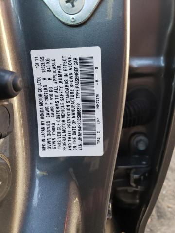 JHMFB4F30CS006322 - 2012 HONDA CIVIC HYBRID L GRAY photo 13