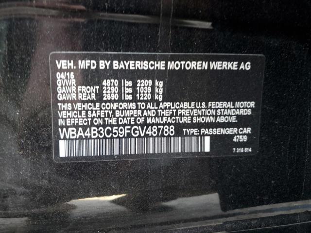 WBA4B3C59FGV48788 - 2015 BMW 435 XI GRAN COUPE BLACK photo 12