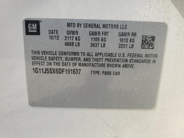 1G11J5SX6DF191637 - 2013 CHEVROLET MALIBU LTZ WHITE photo 12