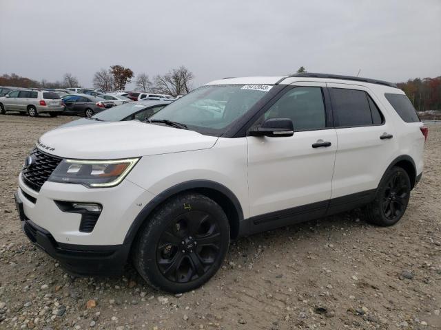 1FM5K8GT7KGB32497 - 2019 FORD EXPLORER SPORT WHITE photo 1