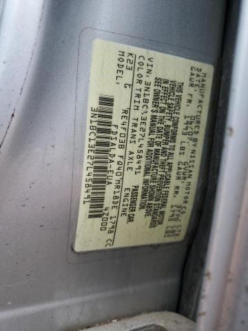 3N1BC13E27L458491 - 2007 NISSAN VERSA S SILVER photo 12