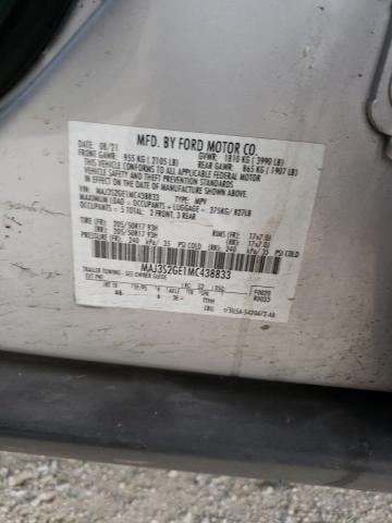 MAJ3S2GE1MC438833 - 2021 FORD ECOSPORT SE Gümüş fotoğraf 12