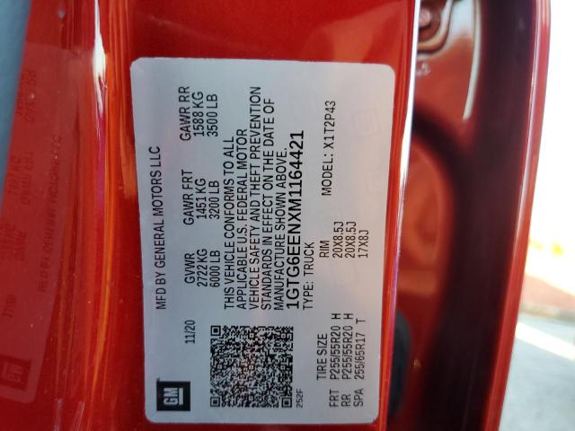 1GTG6EENXM1164421 - 2021 GMC CANYON DENALI RED photo 12