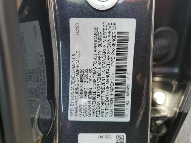 19XFL1H74PE015255 - 2023 HONDA CIVIC EXL ნაცრისფერი ფოტო 13