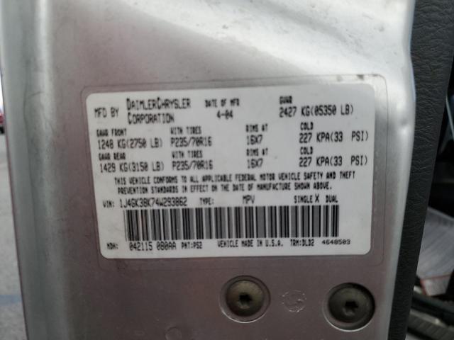 1J4GK38K74W293862 - 2004 JEEP LIBERTY RENEGADE SILVER photo 13