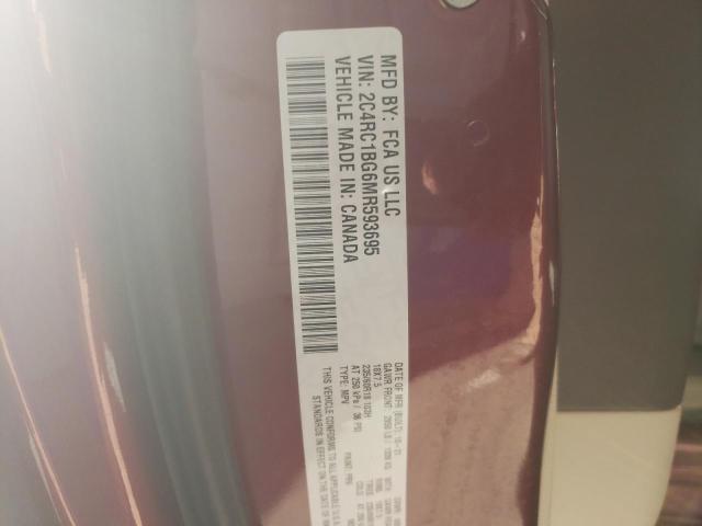 2C4RC1BG6MR593695 - 2021 CHRYSLER PACIFICA TOURING L BURGUNDY photo 13