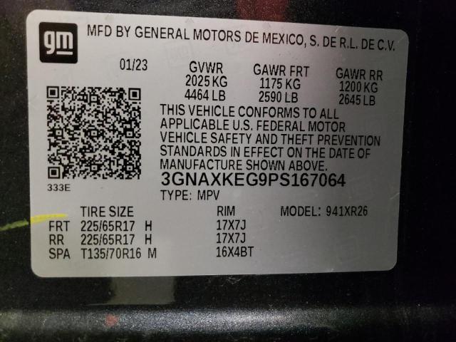 3GNAXKEG9PS167064 - 2023 CHEVROLET EQUINOX LT GRAY photo 14