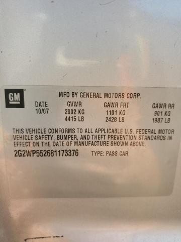 2G2WP552681173376 - 2008 PONTIAC GRAND PRIX 银色 照片 12