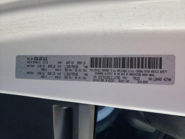 3C6TRVDG3LE111765 - 2020 RAM PROMASTER 2500 HIGH Blanc photo 13