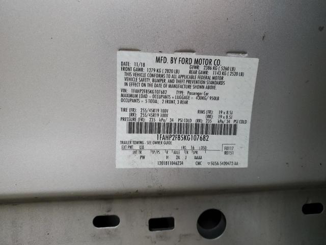 1FAHP2F85KG107682 - 2019 FORD TAURUS LIMITED SILVER photo 12