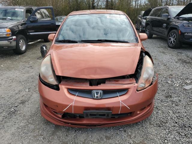 JHMGD38687S013833 - 2007 HONDA FIT S ORANGE photo 5