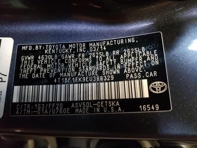 4T1BF1FK9EU388329 - 2014 TOYOTA CAMRY L GRAY photo 12