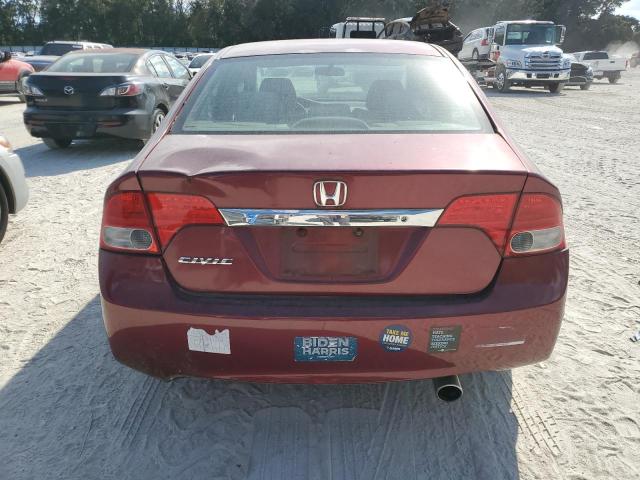 2HGFA165X9H539705 - 2009 HONDA CIVIC LX BURGUNDY photo 6