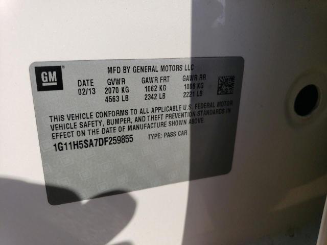 1G11H5SA7DF259855 - 2013 CHEVROLET MALIBU LTZ თეთრი ფოტო 12