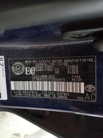 2T1KR32E77C654874 - 2007 TOYOTA COROLLA MA XR BLUE photo 12