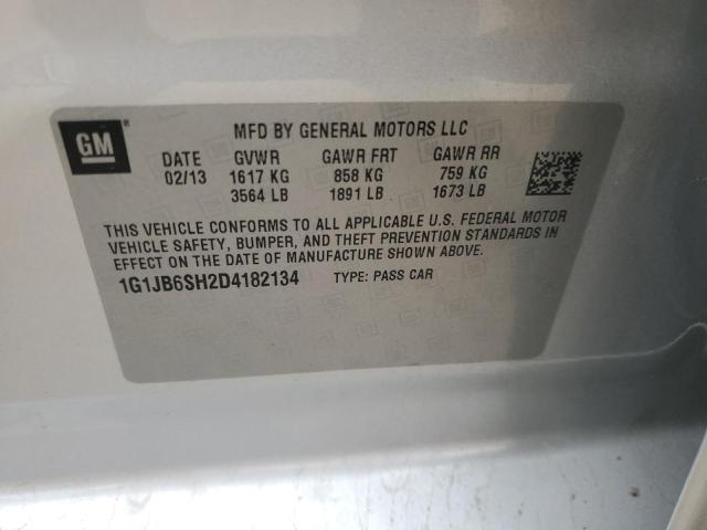 1G1JB6SH2D4182134 - 2013 CHEVROLET SONIC LS 银色 照片 13