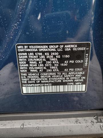 1V2VMPE88PC019422 - 2023 VOLKSWAGEN ID.4 PRO S ლურჯი ფოტო 12