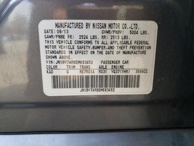 JN1BV7AR8EM693452 - 2014 INFINITI Q50 BASE GRAY photo 12