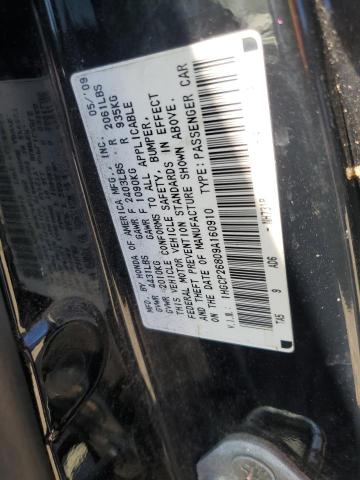 1HGCP26809A160910 - 2009 HONDA ACCORD EXL BLACK photo 12