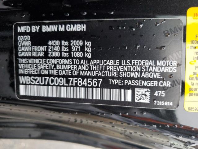 WBS2U7C09L7F84567 - 2020 BMW M2 COMPETITION BLACK photo 12