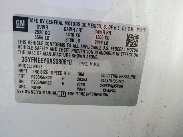 3GYFNEEY9AS580618 - 2010 CADILLAC SRX PERFORMANCE COLLECTION Blanc photo 12