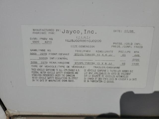 1UJBJ02R861CU0209 - 2006 JAYC EAGLE WHITE photo 10