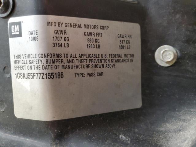 1G8AJ55F77Z155186 - 2007 SATURN ION LEVEL 2 棕色 照片 12