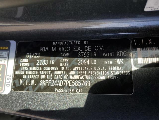 3KPF24AD7PE585769 - 2023 KIA FORTE LX GRAY photo 12