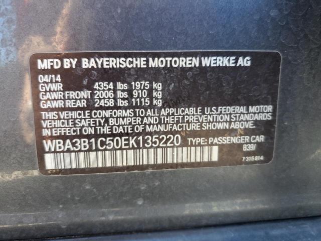 WBA3B1C50EK135220 - 2014 BMW 320 I GRAY photo 13